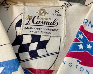Vintage 1950s/1960s Morris Casuals Stock Car RacingThemed Button-Down Shirt