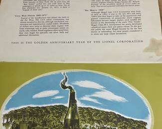 LIONEL "ART PRINTS OF 19TH CENTURY LOCOMOTIVES"
