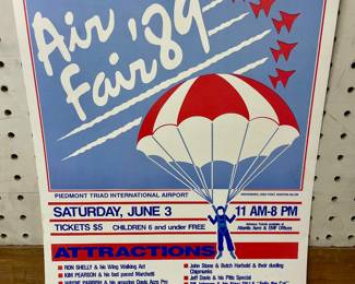 VINTAGE ATLANTIC AERO AIR FAIR '89 POSTER