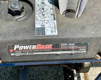POWER BACK 5250 WATT GENERATOR  -  "AS-IS"