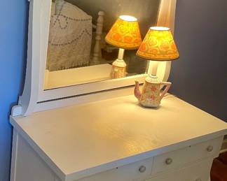 ANTIQUE PAINTED DRESSER/MIRROR