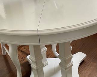 PAINTED TABLE W/4 CHAIRS (2-NOT PICTURED) AND LEAF