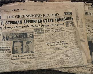 1932 NEWSPAPER LOT - GREENSBORO NEWS, RECORD