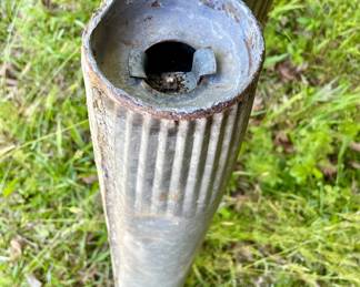 Antique 41" galvanized metal well water draw cylinder bucket