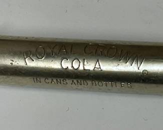 VINTAGE "ROYAL CROWN COLA  IN CANS AND BOTTLES" CHURCH KEY STYLE METAL BOTTLE OPENER