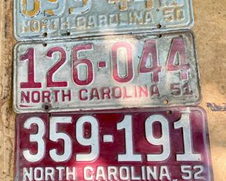 VINTAGE NC TAGS 1949-53