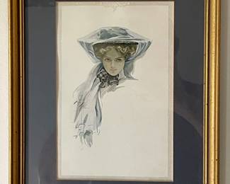 VINTAGE FRAMED PRINT  - "THE QUARREL"" - HARRISON FISHER