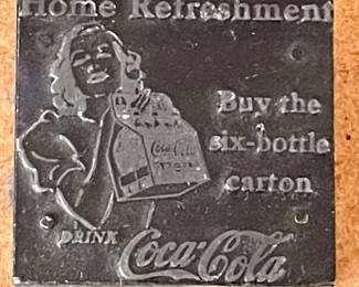 VINTAGE COCA-COLA PRINTING CUT/BLOCK