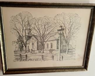 FRAMED "BRUTON PARISH CHURCH - WILLIAMSBURG, VIRGINIA" - CHARLES H. OVERLY