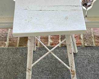 RUSTIC ANTIQUE BRACED SIDE TABLE (2-Available)