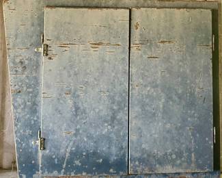 UNIQUE ANTIQUE FLARE SHAPE METAL CABINET