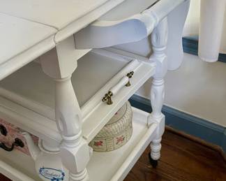 PAINTED DROP LEAF TEA CART