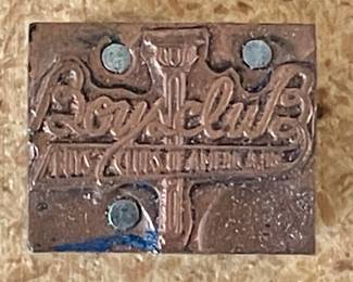 VINTAGE BOYS CLUBS of AMERICA PRINTING CUT/BLOCK