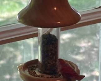 POTTERY BIRD FEEDER ORNAMENT