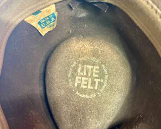 VINTAGE LITE FELT 100% WOOL HAT