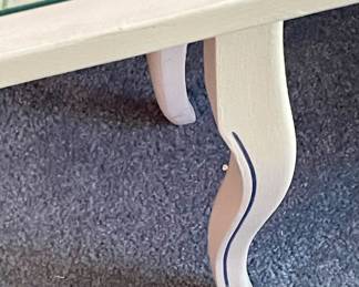 PAINTED TILE-TOP CONSOLE TABLE WITH GLASS