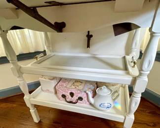 PAINTED DROP LEAF TEA CART
