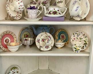 TEA CUPS, SAUCERS, PLATES, MISC.