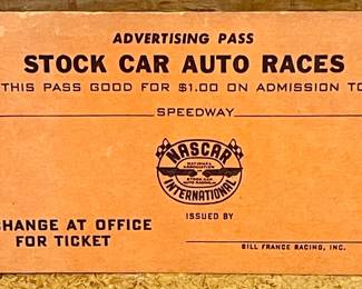 ADVERTISING PASS - STOCK CAR AUTO RACES - BILL FRANCE RACING, INC.