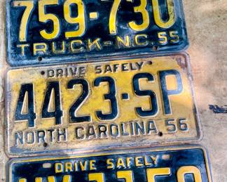 VINTAGE NC TAGS 1954-57