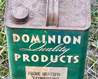 VINTAGE/ANTIQUE DOMINION QUALITY PRODUCTS GALLON TIN