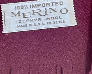 VINTAGE/ANTIQUE MERINO ZEPHY WOOL SCARF
