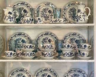 68-PCS BLUE DANUBE CHINA,   8-PCS FOSTORIA "VIRGINIA" TEA GLASSES