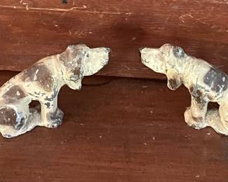 Set/2 Barclay Manoil 41/24 Lead Toy Hound Dog Happy Farm Series Figure ~ USA