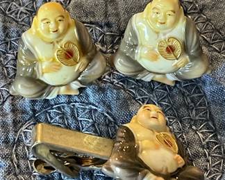 BUDDAH CUFF LINKS AND TIE BAR SET