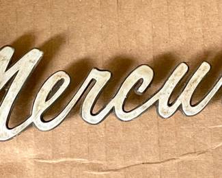 VINTAGE 67/68 MERCURY COUGAR AUTO EMBLEM SCRIPT NAMEPLATE