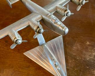 Antique WWII Trench Art," Handmade B-24 - Italy made from Wrecked Aircraft