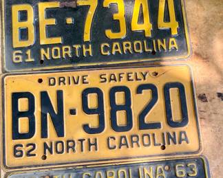 VINTAGE NC TAGS 1960-63