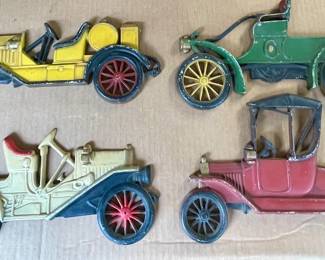 VINTAGE SEXTON USA CAST METAL ANTIQUE CAR WALL PLAQUES