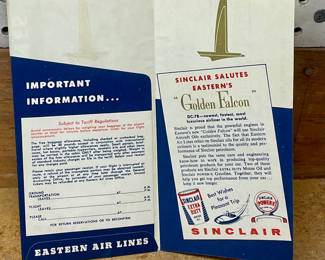 VINTAGE GOLDEN FALCON EASTERN AIRLINES TICKET HOLDER
