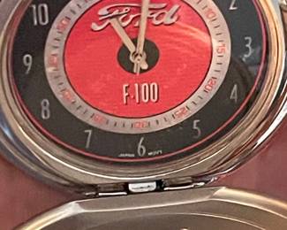 Franklin Mint Ford F-100 Precision Pocket Watch With Original Leather Case, Chain Watch Fob