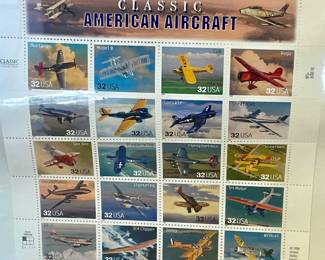 1996 CLASSIC AMERICAN AIRCRAFT  32 CENTS STAMP SHEET