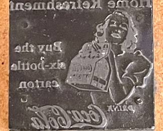 VINTAGE COCA-COLA PRINTING CUT/BLOCK