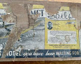 VINTAGE 40s COMET "THE SENSATIONAL SAILPLANE" GAS MODEL AIRPLANE KIT