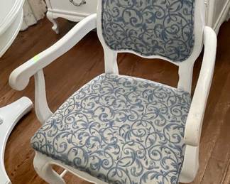 PAINTED TABLE W/4 CHAIRS (2-NOT PICTURED) AND LEAF
