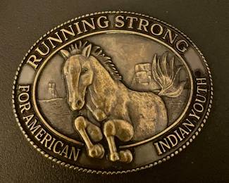 RUNNING STRONG FOR AMERICAN INDIAN YOUTH BELT BUCKLE