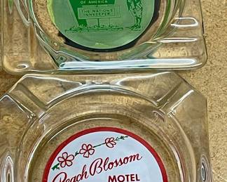 VINTAGE/ANTIQUE ASHTRAYS - HOLIDAY INN, PEACH BLOSSOM MOTEL