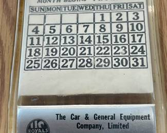 VINTAGE PERPETUAL CLENDAR - THE CAR & GENERAL EQUIPMENT COMPANY, LIMITED - NAIROBI, KENYA