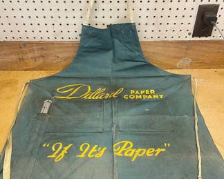 VINTAGE DILLARD PAPER COMPANY PRINTER APRON WITH TYPESET RULER