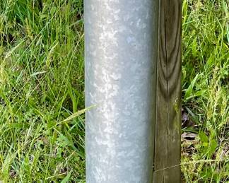 Antique 41" galvanized metal well water draw cylinder bucket