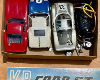 K&B FORD GT SLOT CAR RACING KIT + 2 OTHER CARS 