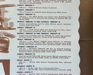 LOT OF 100+/- 1967 9TH ANNUAL DAYTONA SPEEDWEEKS PLACEMATS