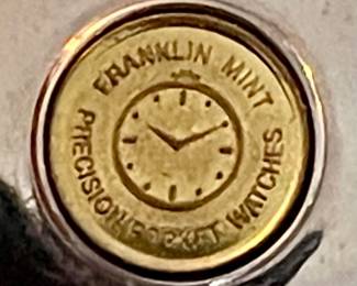 Franklin Mint Ford F-100 Precision Pocket Watch With Original Leather Case, Chain Watch Fob