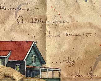 "HEAVEN'S A LITTLE CLOSER IN A HOUSE BY THE SEA" DECORATIVE FLAG