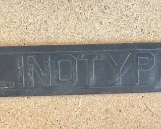 ANTIQUE BRASS LINOTYPE EQUIPMENT TAG