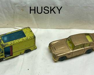 VINTAGE HUSKY COMMER WALT-THRU VAN, VINTAGE HUSKY ASTON MARTIN DB6